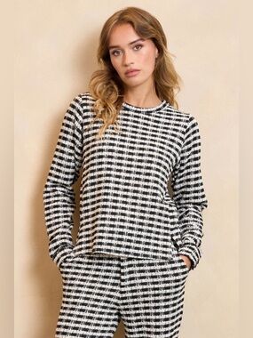 Lofty manner Top Skylar Multi black tweed top size S 8-1